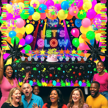 Neon Glow Party Kit – 122-Piece Set for Epic Celebrations by Wave & Hang