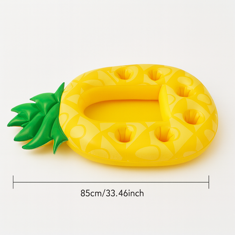 Inflatable Pineapple Pool Drink Holder Floating Snack Tray by Wave & Hang