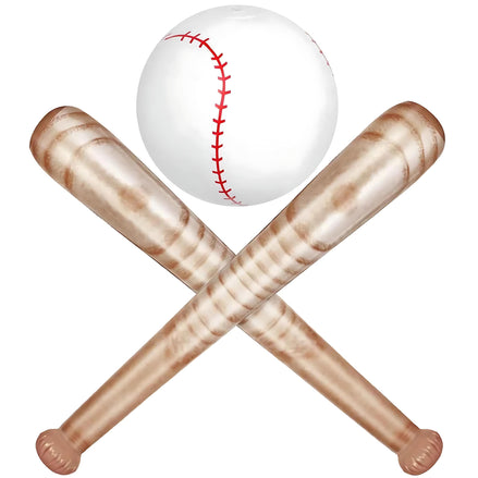 Lewtemi Baseball Beach Set - 3 Inflatable Pieces for Summer Fun