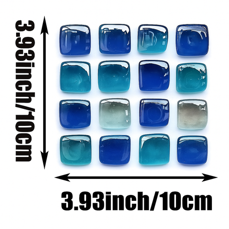 10 Ocean Blue Mosaic Tile Stickers – Effortless Home Makeover by Wave & Hang