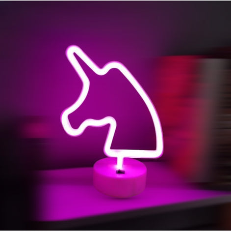 Neon LED Table Lamp for Bedroom – Cute Night Light for Kids and Adults | Colorful Neon Signs in Cactus, Rainbow, Unicorn, Cat, and Bat Shapes | USB & Battery Powered Home Décor Lamp