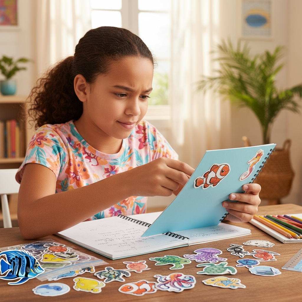 Ocean Stickers Pack 100 Waterproof Vinyl Sea Creatures For All Ages by Wave & Hang