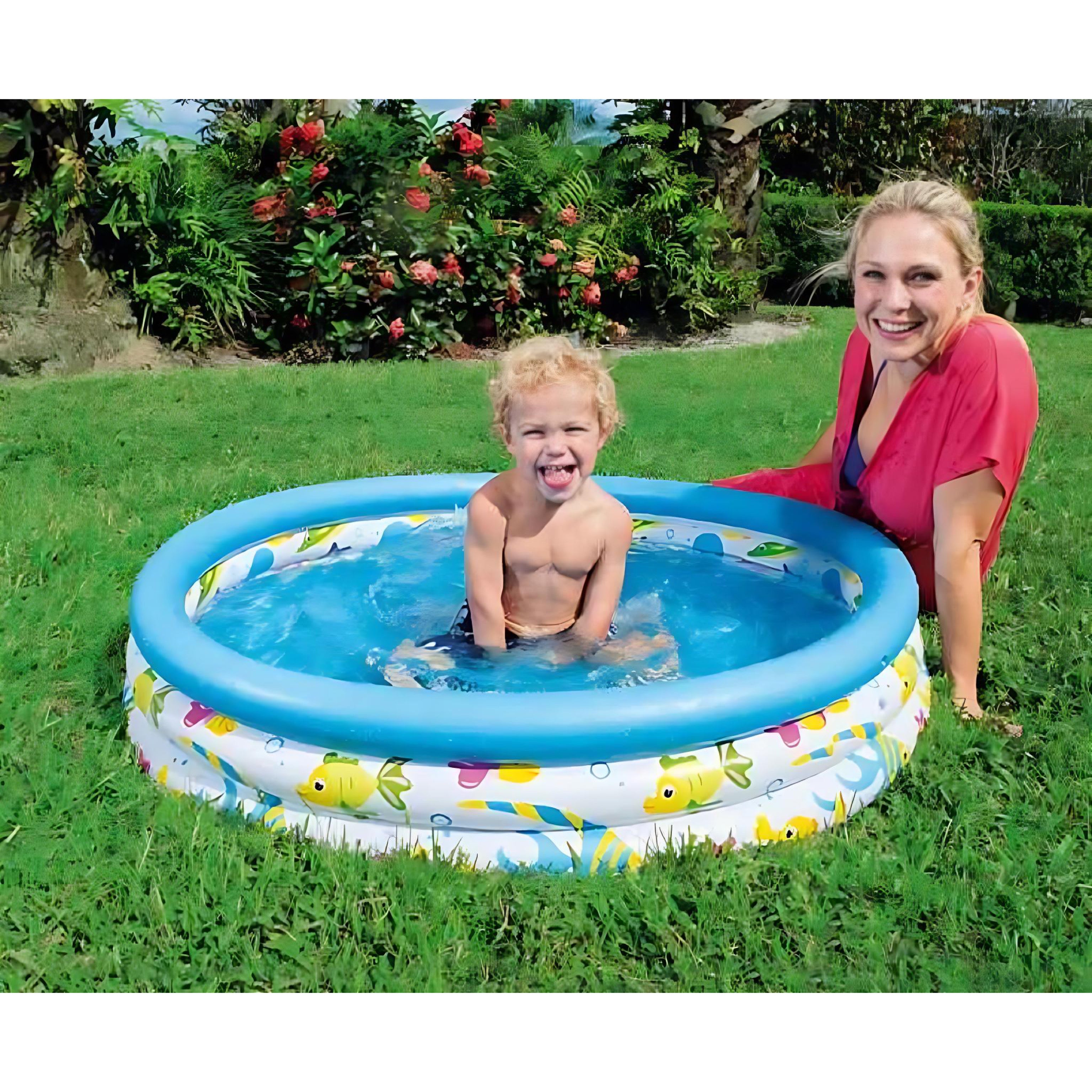 Inflatable Round Infant Pool Model 51009 Durable Outdoor Safe by Wave & Hang