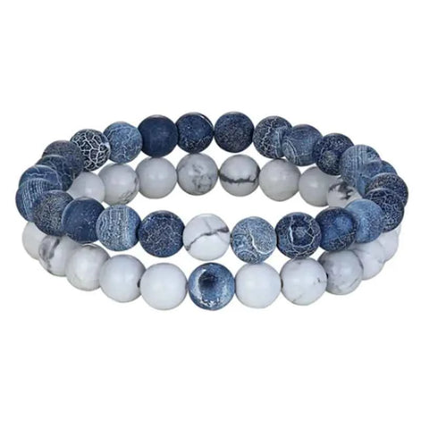 Couple’s Black Yoga Beaded Bracelet – Handmade Stone Bracelet for Men & Women