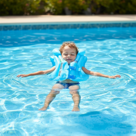 Kids Inflatable Life Jacket - Safe & Fun Swim Vest by AquaGuard by Wave & Hang