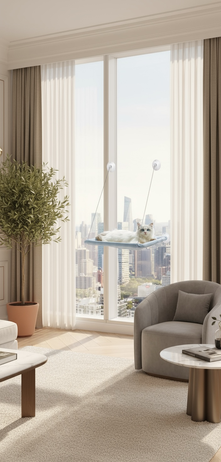 Pet Window Hammock – Cat Hanging Bed by Wave & Hang