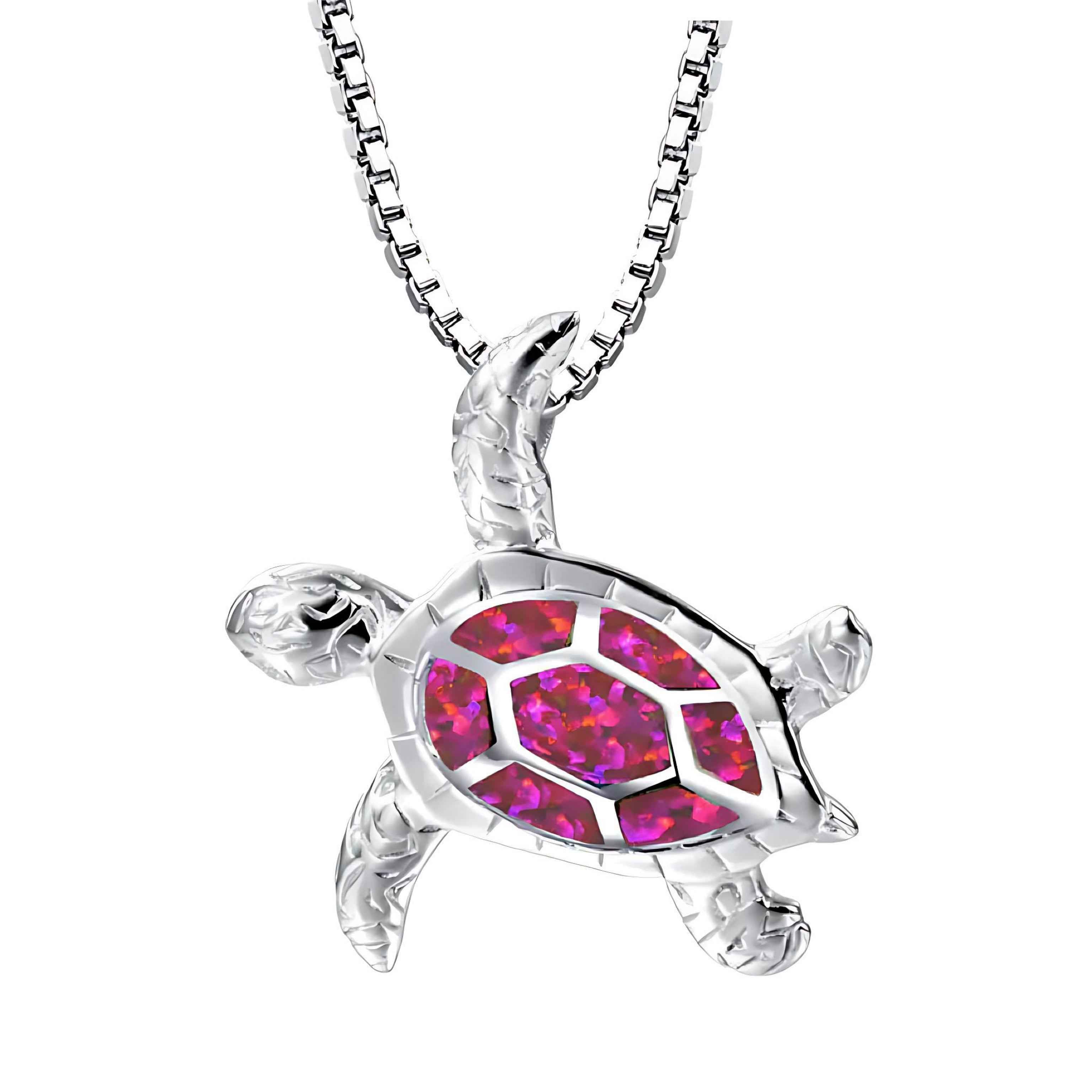 Blue Ocean Turtle Necklace – Elegant Ocean-Inspired Silver Pendant with Adjustable Chain