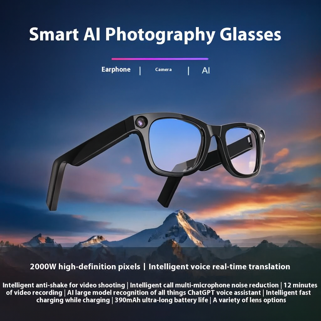 AI Tech Smart Glasses - HD Video Recording & Touch Controls