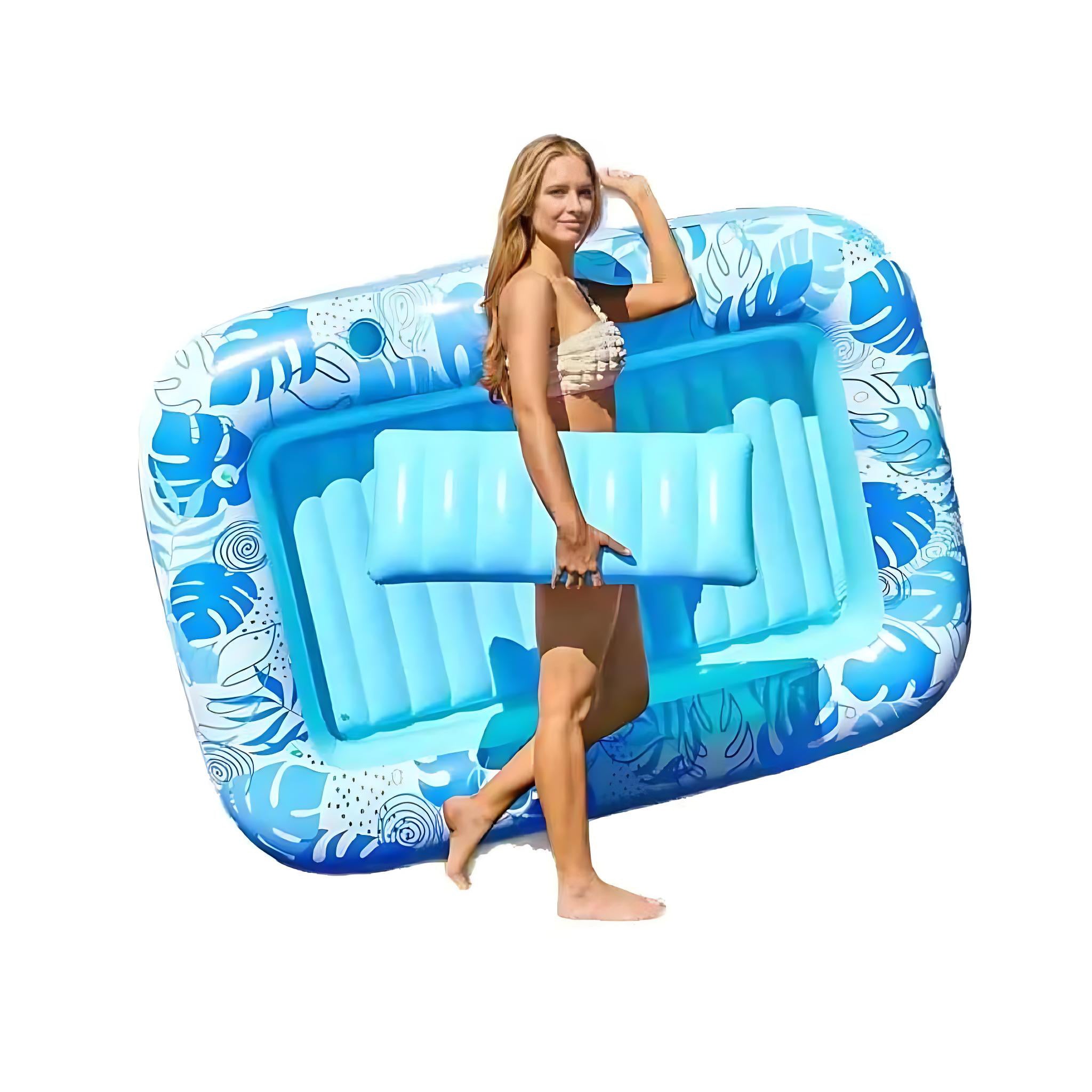 Inflatable Pool Floating Bed With Backrest For Adults by Wave & Hang