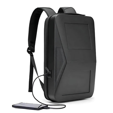 Cyber Laptop Backpack – Anti-Theft, Hard Shell, USB Charging, 14-Inch Travel Bag by Wave & Hang