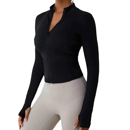 Women’s Fleece-Lined Yoga Jacket – Warm, Stretch & Breathable by Wave & Hang