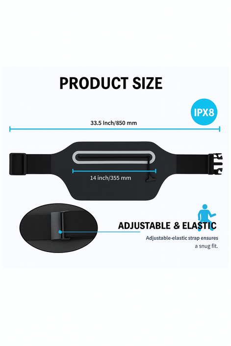 MOVOYEE Waterproof Dry Bag Fanny Pack Slim Waist Pouch For Swimming Running Hiking Travel by Wave & Hang