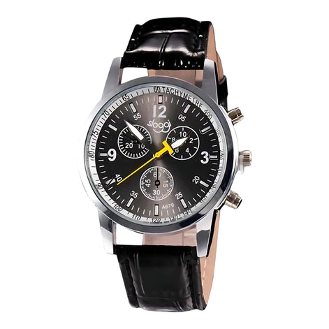 Unisex Fashion Leather Quartz Watch – Casual & Elegant Style by Wave & Hang