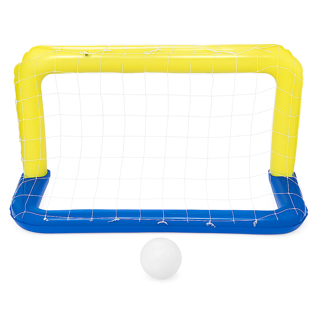 Inflatable Pool Game Set With Volleyball And Basketball Family Floating Toys For Kids And Adults by Wave & Hang