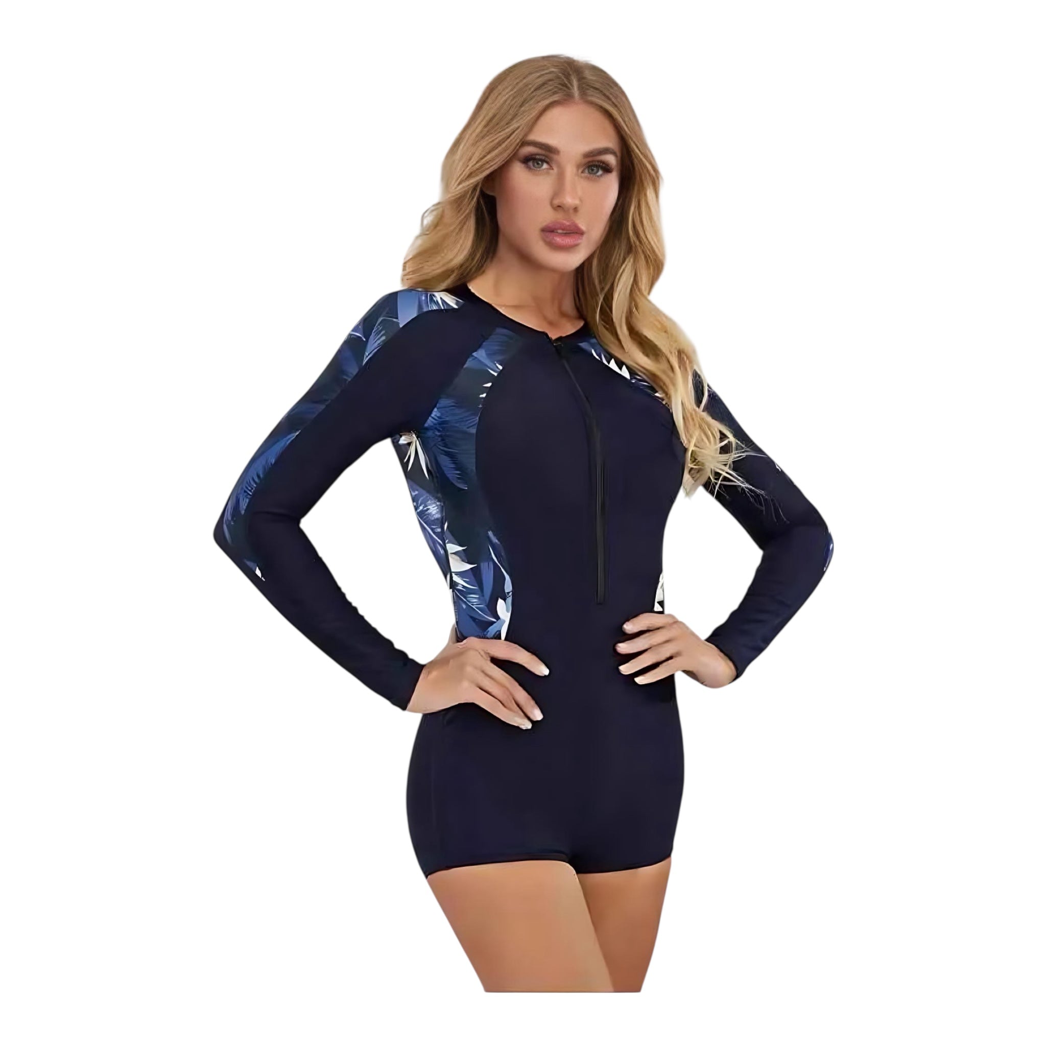 OceanFit™ – Women’s UV Protection Long Sleeve Surfing Swimsuit (One-Piece) by Wave & Hang