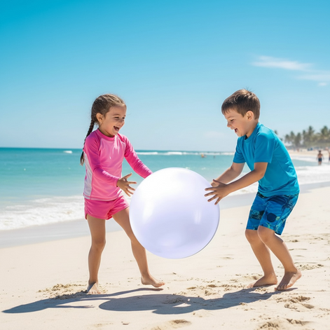 Sinmoe 8-Piece Inflatable Beach Balls - Durable & Fun 16" Set