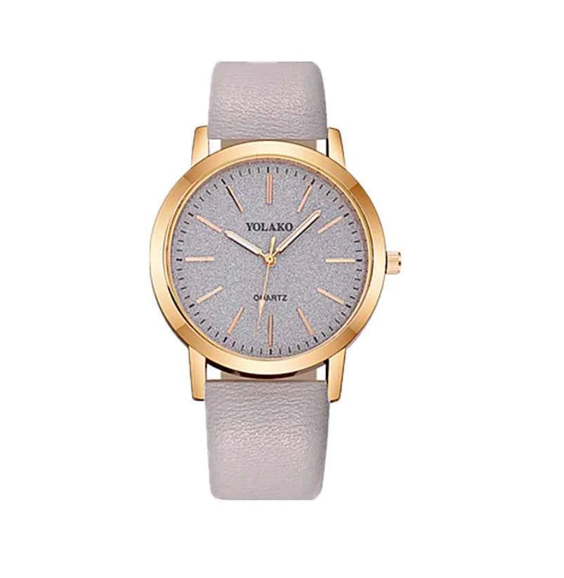 Women’s Glitter Leather Band Quartz Watch – Slim & Elegant Design