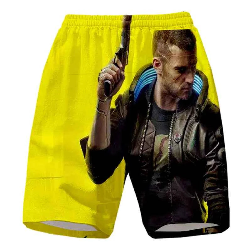 Cyberpunk 3D Print Beach Shorts for Couples