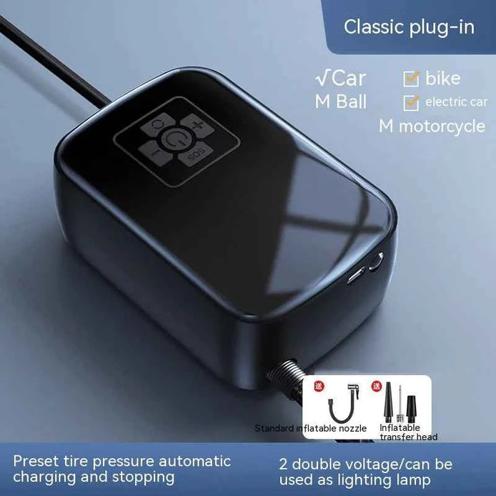 Portable Wireless Car Air Pump – Digital Display Tire Inflator for Car, Bike, Motorcycle & Ball | 100W USB Rechargeable Air Compressor