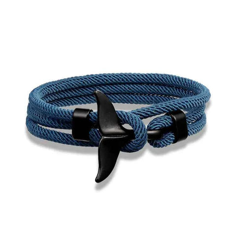Ocean Whale Tail Anchor Bracelet – Adjustable Nautical Rope Bracelet for Couples & Ocean Lovers