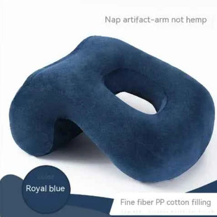 Inflatable Neck Support Pillow – Ergonomic Travel Pillow for Airplane, Office, or Car | Adjustable Flocking PVC/TPU Rest Cushion