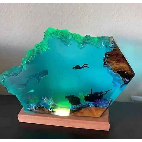 Submarine Cave Diver Decor – Stunning Ocean Art for Adventurers by Wave & Hang