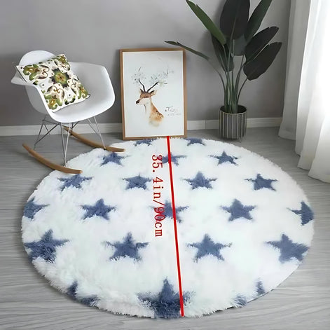 Fluffy Nordic Round Rug | Soft Plush Carpet for Bedroom & Living Room