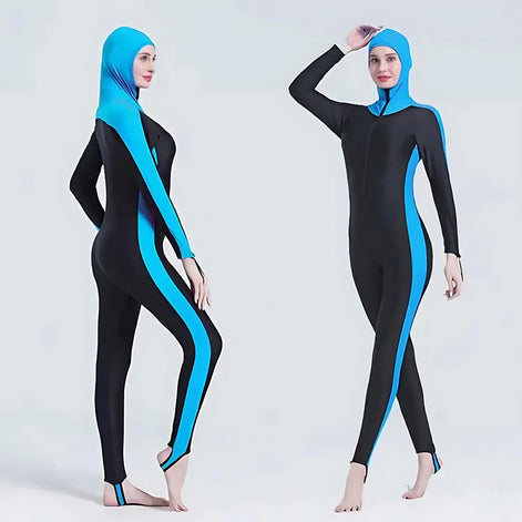 Full Body Hooded Wetsuit For Men And Women UV Protection Quick Dry Swim Dive Suit by Wave & Hang