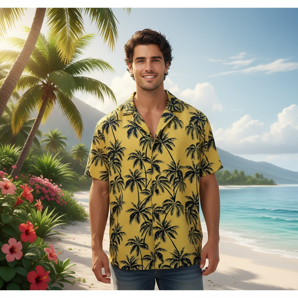 Men’s Floral Beach Shirt | Tropical Style for Summer Fun by Wave & Hang