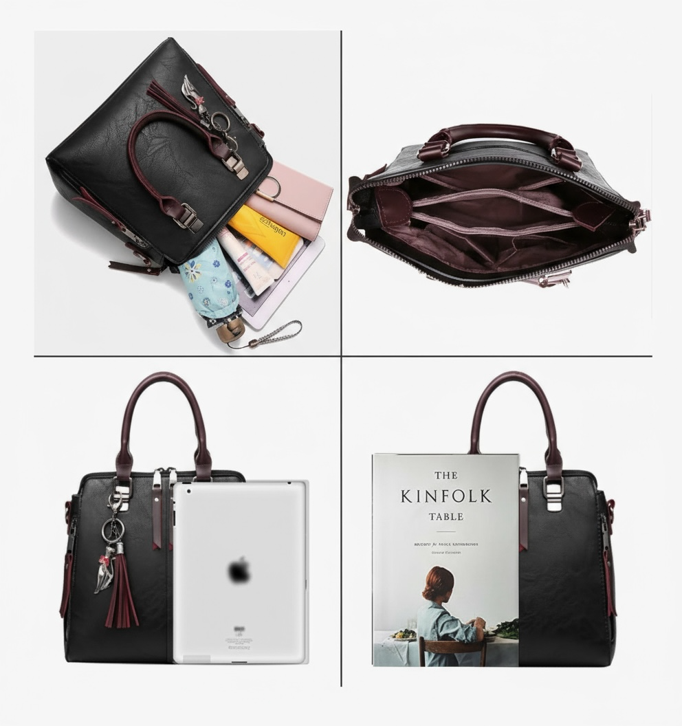 Charming Cat Tote Bag – Stylish PU Leather Purse for Women by Wave & Hang