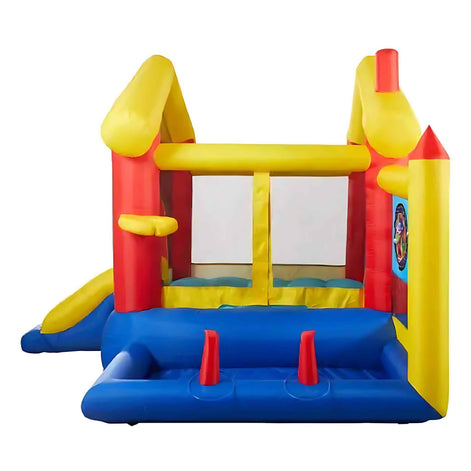 8-in-1 Inflatable Bounce House with Blower – Kids Jumping Castle with Basketball Hoop, Ocean Balls, Ring Toss, Sticky Ball Game & Target | Outdoor Fun Playhouse for Toddlers & Children