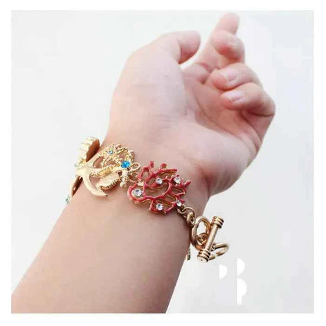 Ocean-Themed Starfish & Anchor Bracelet – 99 Carat Inspired Jewelry