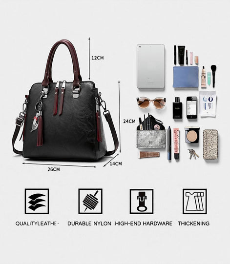 Charming Cat Tote Bag – Stylish PU Leather Purse for Women by Wave & Hang