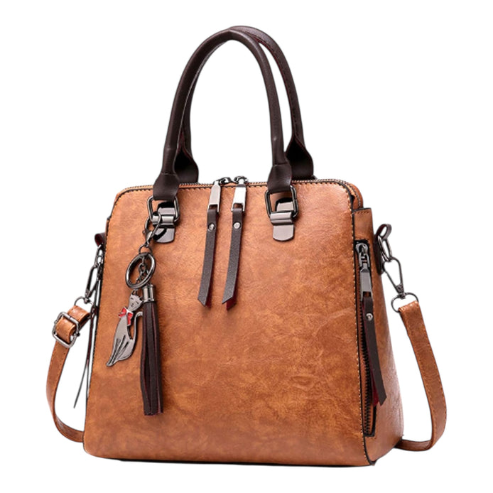 Charming Cat Tote Bag – Stylish PU Leather Purse for Women by Wave & Hang