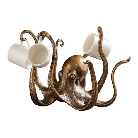 Resin Octopus Mug Holder 🐙 Unique Coastal Kitchen & Table Decor by Wave & Hang