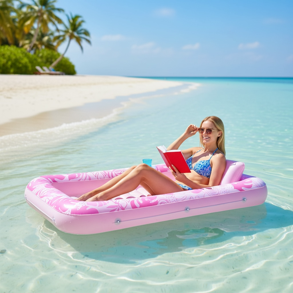 Inflatable Pool Floating Bed With Backrest For Adults by Wave & Hang