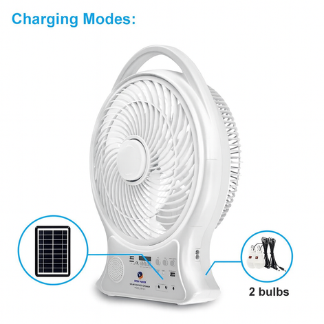 12-Inch Solar-Powered Portable Fan with Dual Power | Outdoor, Camping & Emergency Use