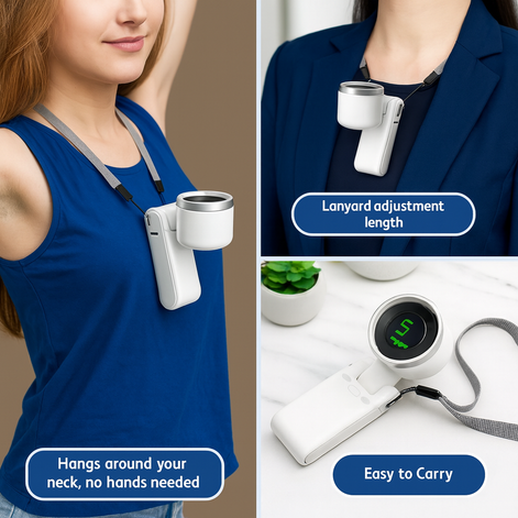 Portable USB Fan – Compact Rechargeable Handheld Cooling Fan with Digital Display by Wave & Hang