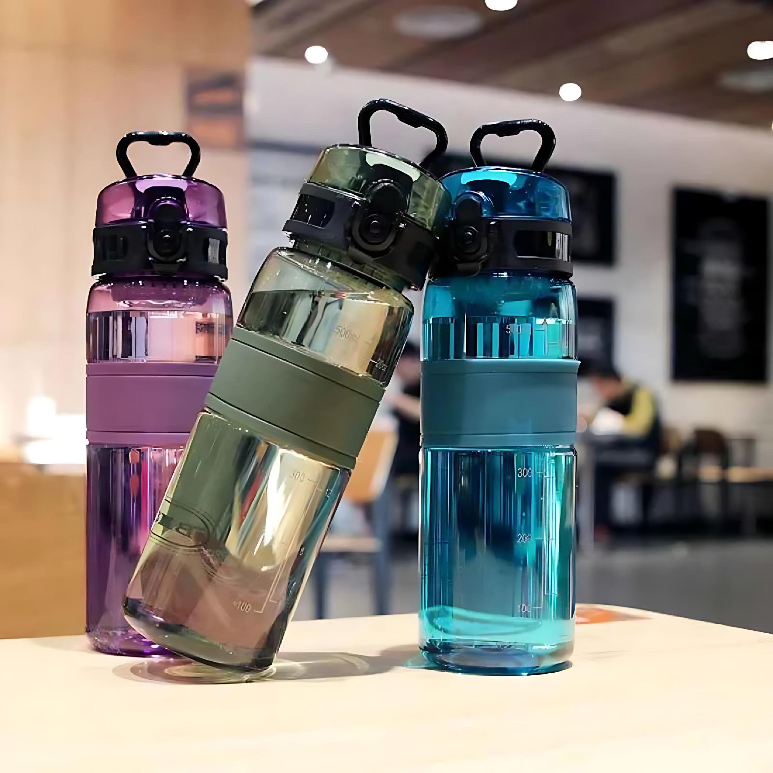 Sports Plastic Water Bottle 500ml BPA Free Heat Resistant Anti Fall Eco Friendly Hydration Bottle by Wave & Hang