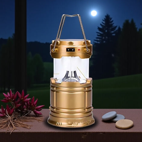 Solar Multi-Functional Camping Lantern with Charger – Retractable LED Light for Outdoor & Emergency Use by Wave & Hang