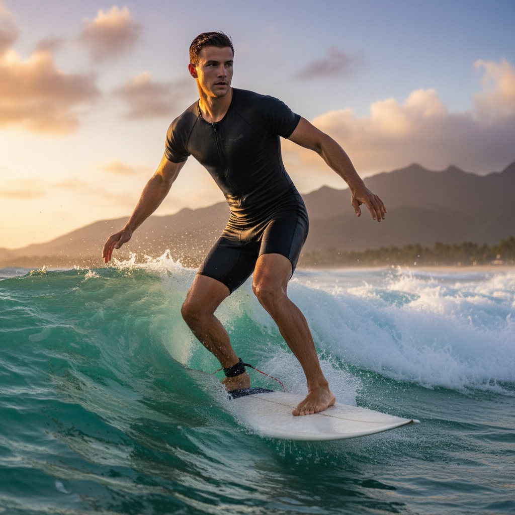 Men's Short Sleeve Full Body Suit Quick Dry Compression Swimwear by Wave & Hang