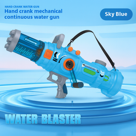 Gatling Hand-Crank Water Gun – Rapid-Fire Soaker for Ultimate Summer Battles by Wave & Hang