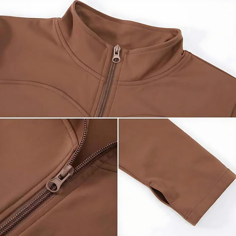 Women’s Fleece-Lined Yoga Jacket – Warm, Stretch & Breathable by Wave & Hang