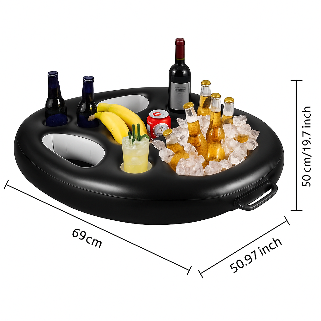 Inflatable Pineapple Pool Drink Holder Floating Snack Tray by Wave & Hang