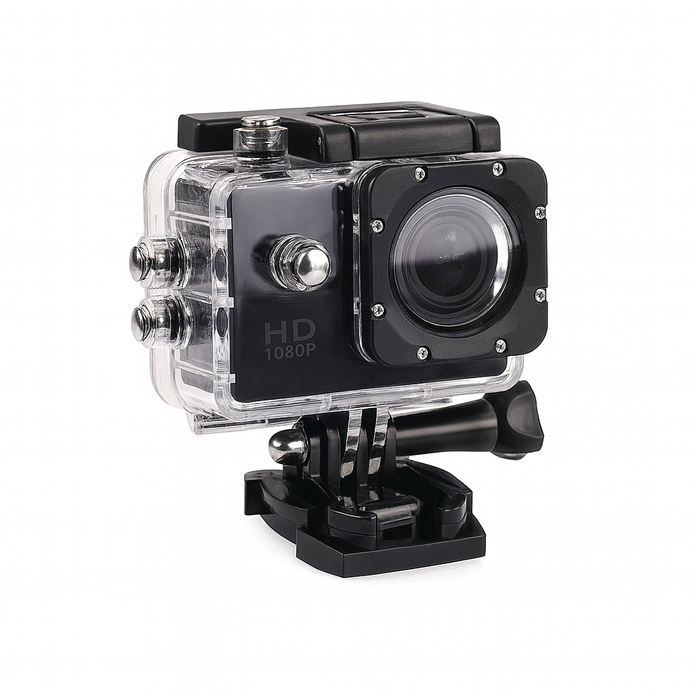 1080p Waterproof Sports Action Camera with HD Recording & Underwater Housing
