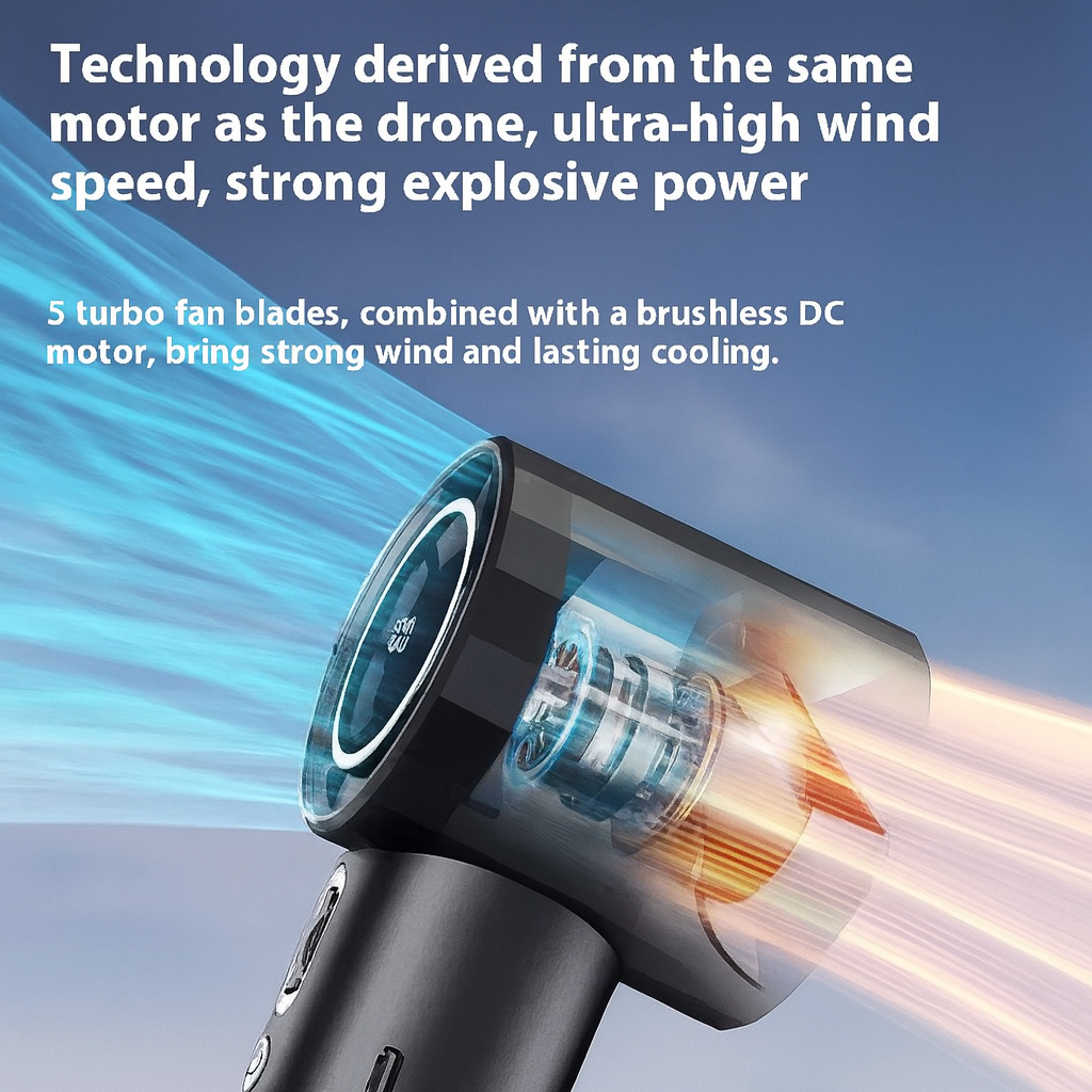 Portable Mini Handheld Fan – USB Rechargeable, Quiet, 6-Speed, Lightweight & Powerful Cooling