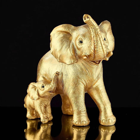 Golden Elephant Statue - Elegant Décor Gift for Animal Lovers by Wave & Hang