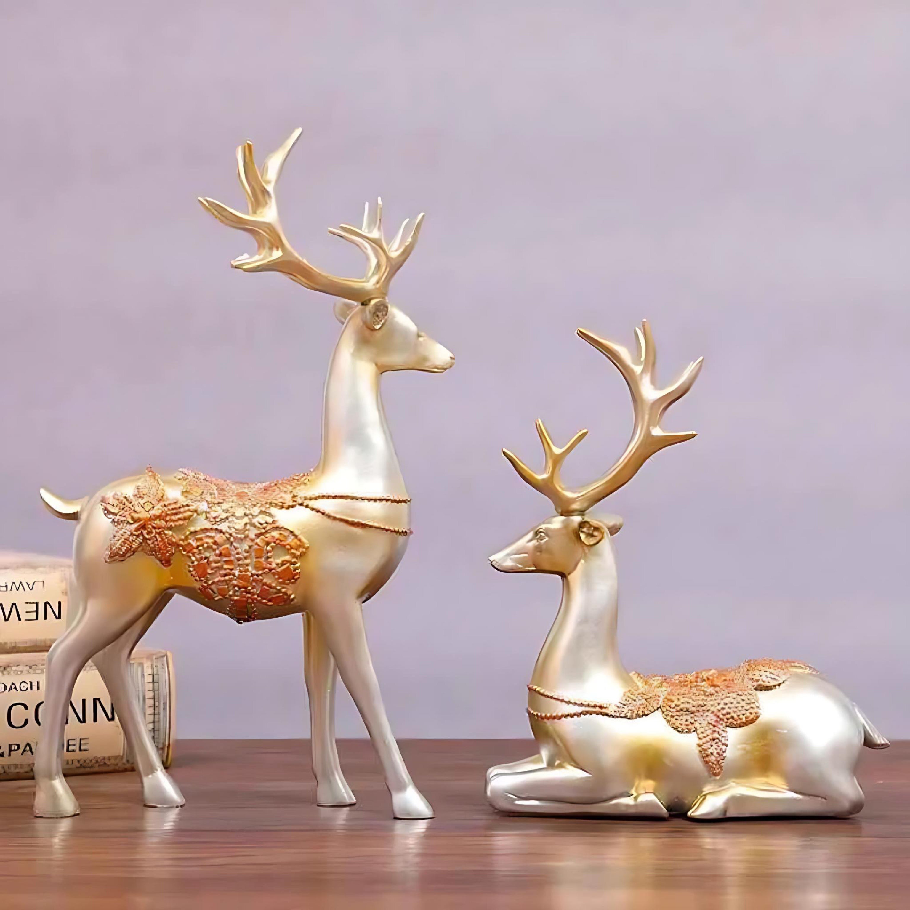 European Style Resin Deer Figurine | Elegant Living Room Decor