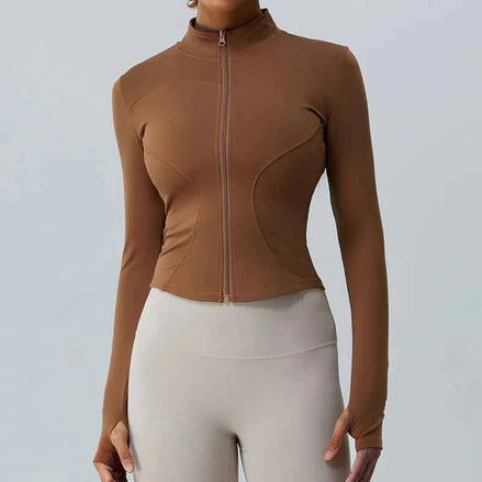 Women’s Fleece-Lined Yoga Jacket – Warm, Stretch & Breathable