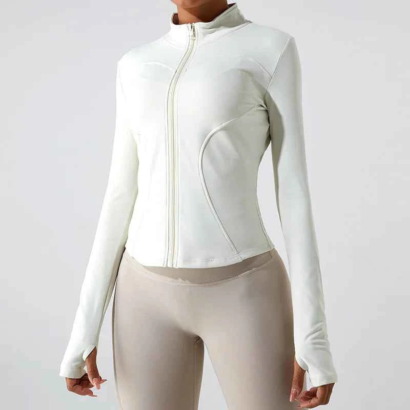 Women’s Fleece-Lined Yoga Jacket – Warm, Stretch & Breathable